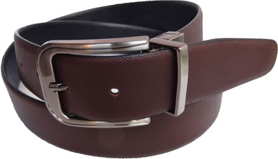 

eXcorio Men Formal Black Genuine Leather Reversible Belt, Black;brown