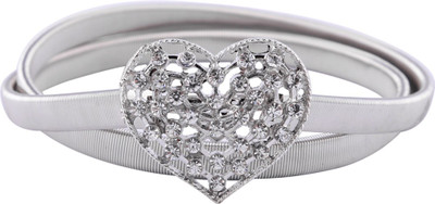 

Buckle Up Women Casual Silver Metal Belt