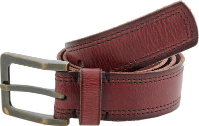 

tZaro Men Casual Brown Metal, Genuine Leather Belt, Burgundy