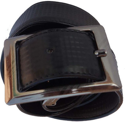 

P&E Men Formal Black Artificial Leather Reversible Belt