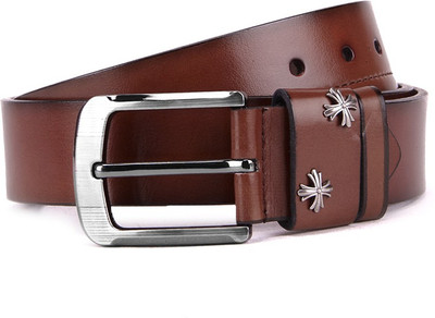 

Swiss Design Men Tan Genuine Leather Belt