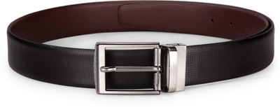 

Teakwood Men Casual Black Genuine Leather Reversible Belt