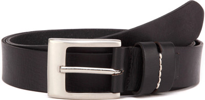 

U+N Men Casual Black Genuine Leather Belt