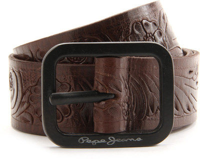 

Pepe Jeans Men Black Genuine Leather Belt, Brown