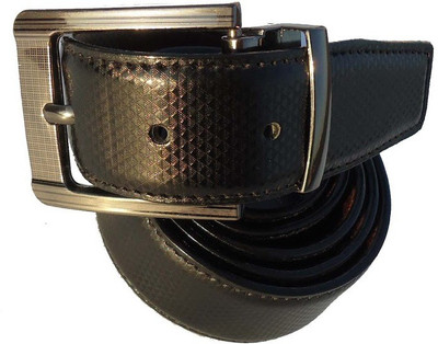 

P&E Men Formal Black Artificial Leather Reversible Belt