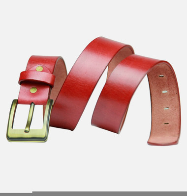 

99Cells Men Casual Red Genuine Leather Belt