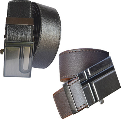 

Loopa Men Formal Multicolor Artificial Leather Belt, Black and brown