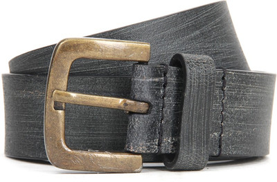 

United Colors of Benetton Men Black, Grey Genuine Leather Belt, 901