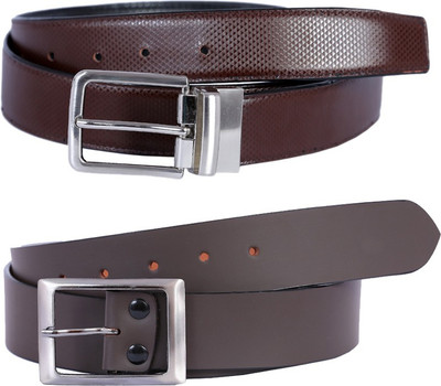 

Hardys Men Brown Genuine Leather Reversible Belt
