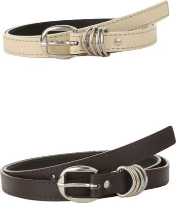 

SRS Women Casual Multicolor Synthetic Belt, Beige;brown