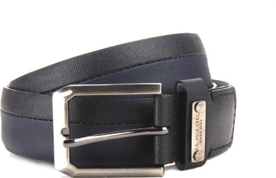 

U.S. Polo Assn Men Black Genuine Leather Belt, Black & blue