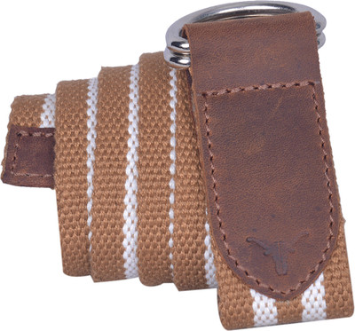 

Hidekraft Men Casual Tan, White Canvas Belt