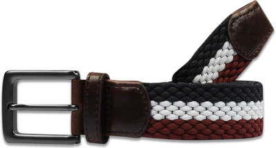 

Zobello Men Casual Multicolor Canvas Belt, Maroon;navy;white