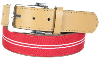 

Buckle Up Men Casual Red Genuine Leather Belt