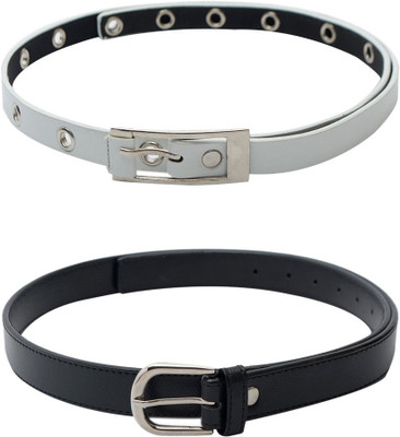 

Skyways Women Casual Black, White Artificial Leather Belt
