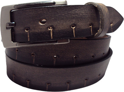 

National Leathers Men Casual Black Genuine Leather Belt, Beige black
