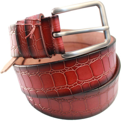 

Lion Heart Men Casual Maroon Genuine Leather Belt, Cherry