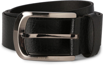 

Peter England Men Black Genuine Leather Belt