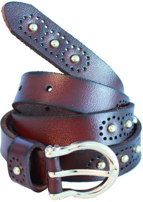 

Lion Heart Women Casual Maroon Genuine Leather Belt, Wine
