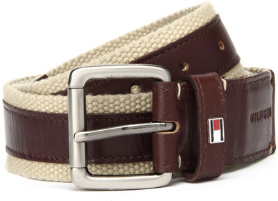 

Tommy Hilfiger Men Beige, Brown Metal Belt, Ecru and cognac