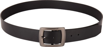 

Viva Men Casual Black Artificial Leather Belt, Silver