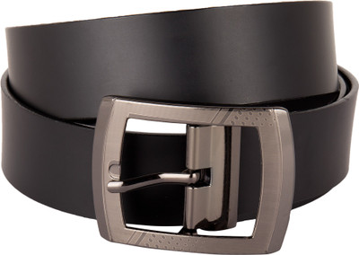 

Viva Men Casual Black Artificial Leather Belt, Silver