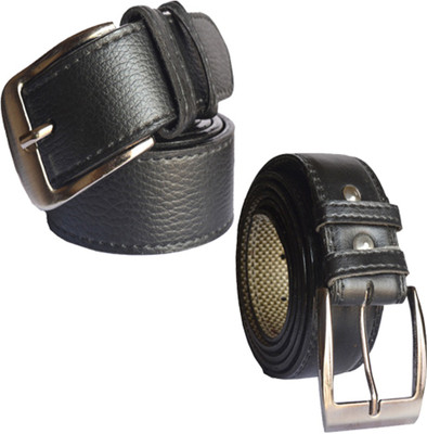 

Loopa Men Formal Multicolor Artificial Leather Belt, Black and brown
