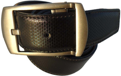 

P&E Men Formal Black Artificial Leather Reversible Belt