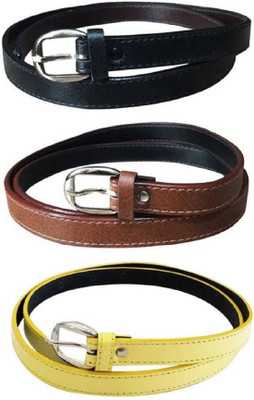 

SUNRISE ENTERPRISES Girls Casual, Evening, Formal, Party Black, Brown, Yellow Artificial Leather, Fabric Belt, Blackbrownyellow04244