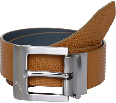 

Puma Men Casual Grey Genuine Leather Belt, Steel gray-chipmunk