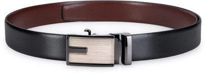 

Teakwood Men Casual Black Genuine Leather Reversible Belt