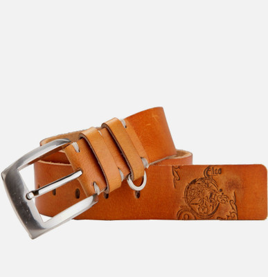 99Cells Men Casual Tan Genuine Leather Belt