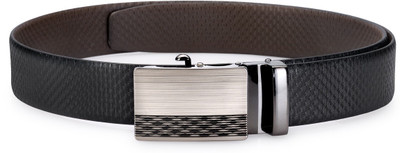

Teakwood Men Casual Black Genuine Leather Reversible Belt