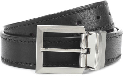 

Hidesign Men Black, Brown Metal, Genuine Leather Reversible Belt, Black and brown