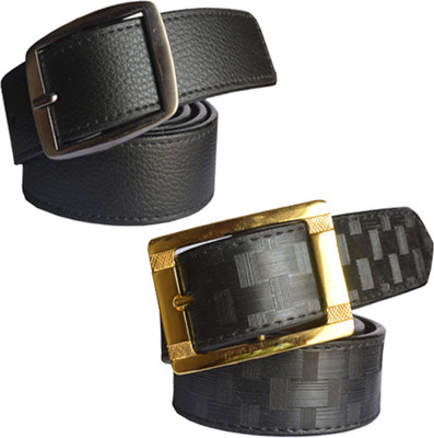 

Loopa Men Formal Multicolor Artificial Leather Belt, Black and brown