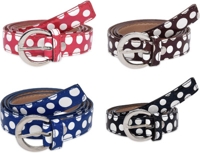 

SRS Women Casual Black, Blue, Brown, Red Artificial Leather Belt, Black-blue-brown-red-43