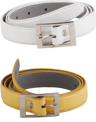 

SRS Women Casual White, Yellow Artificial Leather Belt, White-yellow-20