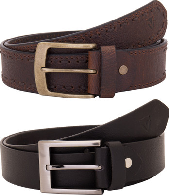 

Valbone Men Formal Black Genuine Leather Belt, Brown
