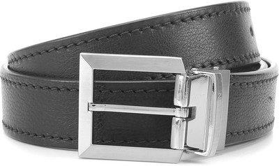 

Hidesign Men Black, Brown Genuine Leather, Metal Reversible Belt, Black and brown