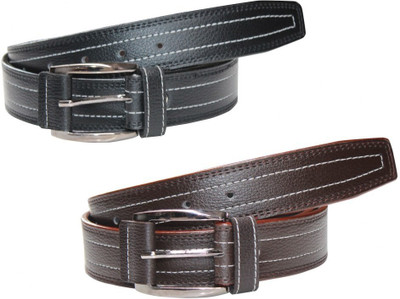 Winsome Deal Men Formal, Casual Black, Brown Artificial Leather Belt