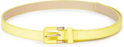 Buckle Up Women Yellow Artificial Leather Belt