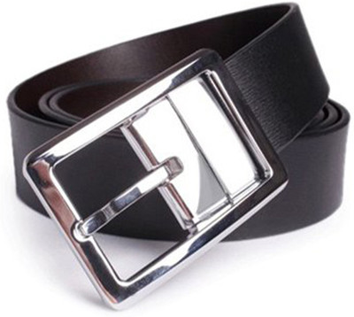 

Readybee Men Casual Black Genuine Leather Reversible Belt, Black-1