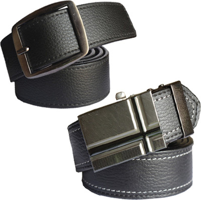 

Loopa Men Formal Multicolor Artificial Leather Belt, Black and brown