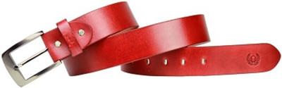 

99Cells Men Casual Red Genuine Leather Belt