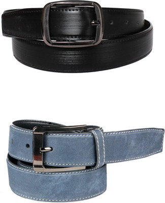 Lenin Men Casual Black Genuine Leather Reversible Belt