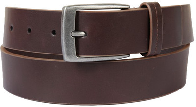 

French Connection Men Formal Brown Metal, Genuine Leather Belt
