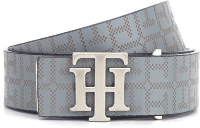 

Tommy Hilfiger Men Casual Grey, Blue Genuine Leather Belt, Navy/grey
