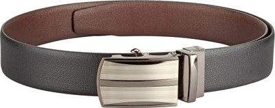 

Teakwood Men Casual Black Genuine Leather Reversible Belt