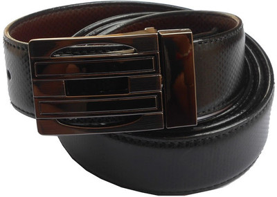B.S.Chadha Group Men Formal Black Artificial Leather Reversible Belt