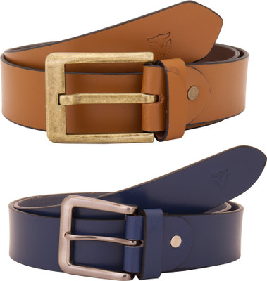 

Valbone Men Formal Blue Genuine Leather Belt, Yellow